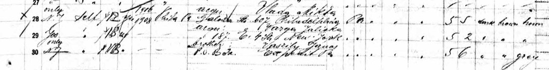 1908 Andrew Vasziľ Immigration Record Page 2